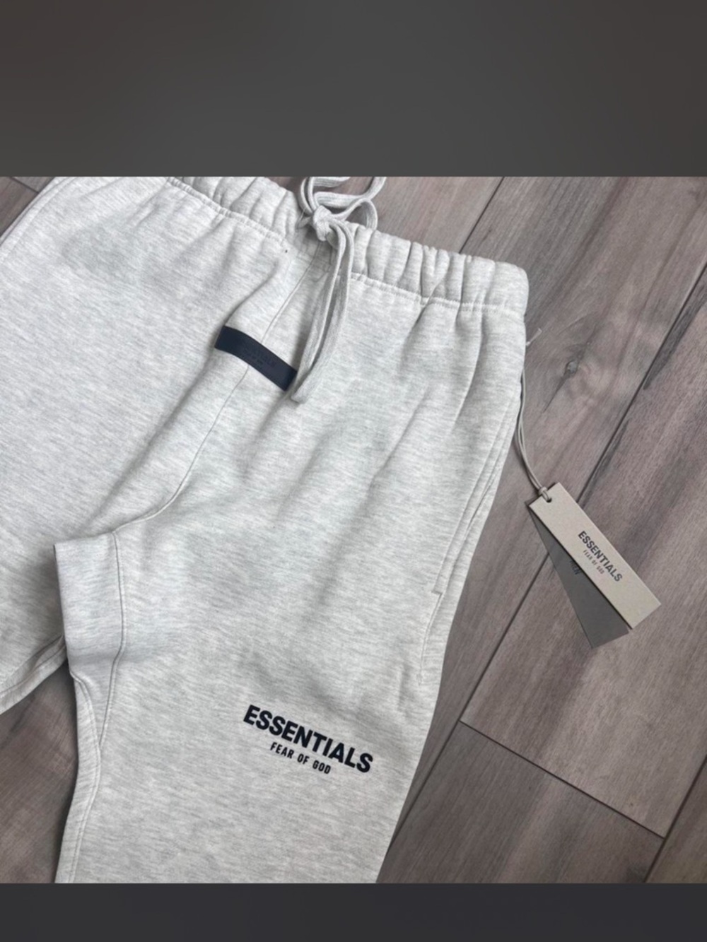 Essentials Light Grey Logo Sweat Shorts